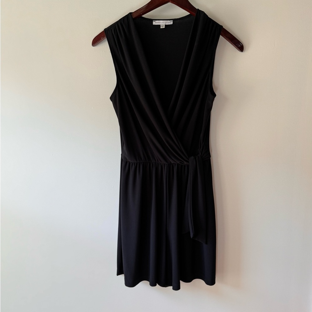 Annalee + Hope Black Sleeveless Jumpsuit V-Neck Wrap